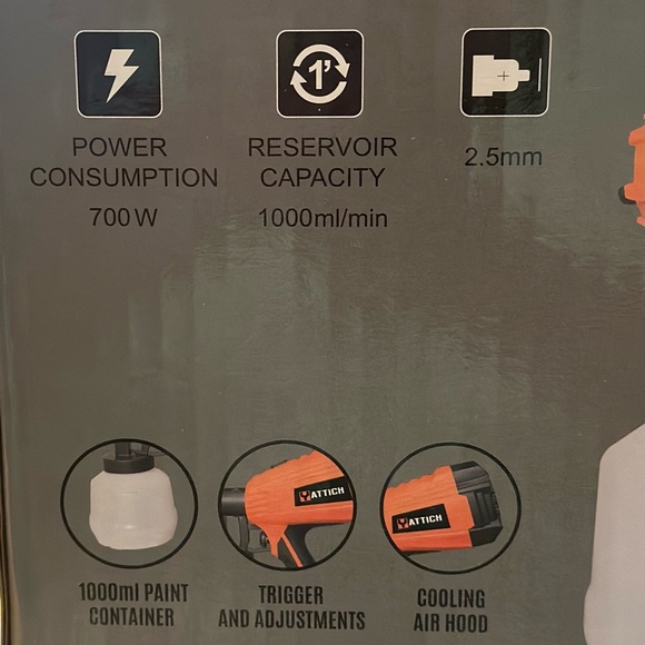 NEW YATTICH YT-201-A High Power Paint Sprayer 700W - Picture 3 of 5